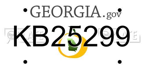KB25299 Georgia License Plate