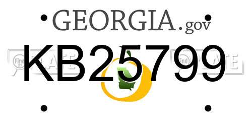 KB25799 Georgia License Plate