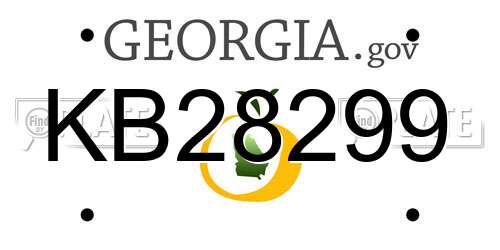 KB28299 Georgia License Plate