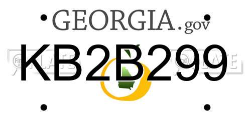 KB2B299 Georgia License Plate
