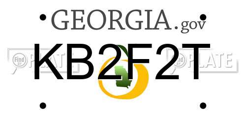 KB2F2T Georgia License Plate
