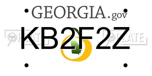 KB2F2Z Georgia License Plate