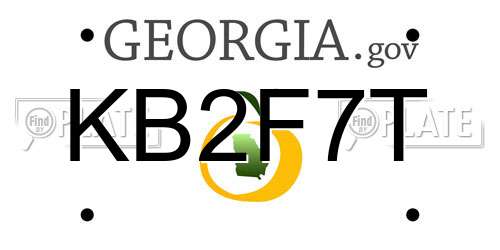 KB2F7T Georgia License Plate