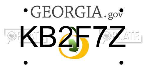 KB2F7Z Georgia License Plate