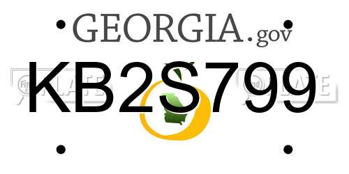 KB2S799 Georgia License Plate