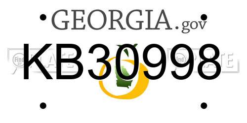 KB30998 Georgia License Plate