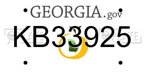 KB33925 Georgia License Plate