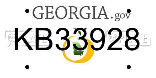 KB33928 Georgia License Plate