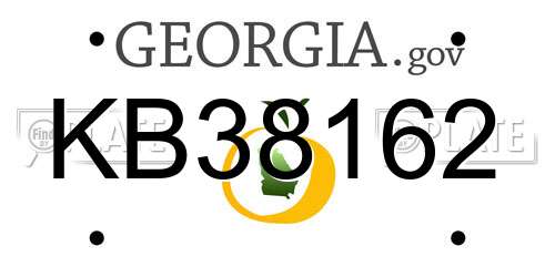 KB38162 Georgia License Plate