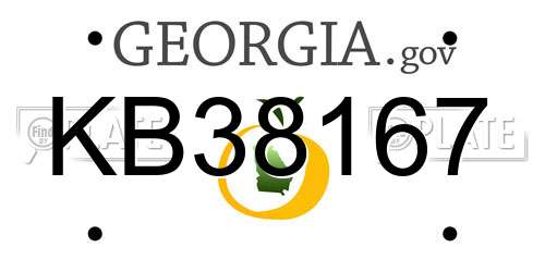 KB38167 Georgia License Plate