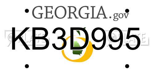 KB3D995 Georgia License Plate