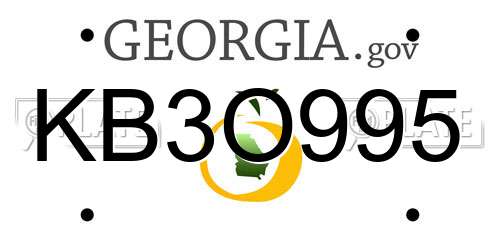 KB3O995 Georgia License Plate
