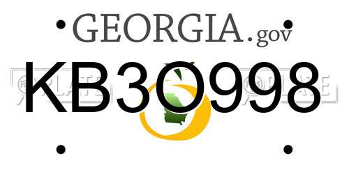 KB3O998 Georgia License Plate