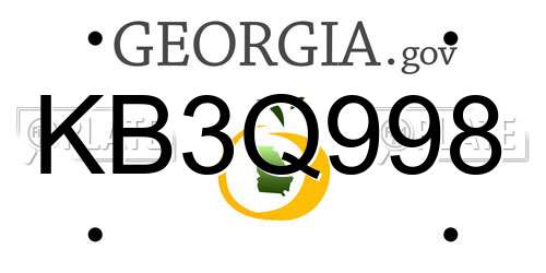 KB3Q998 Georgia License Plate