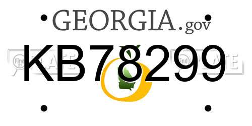 KB78299 Georgia License Plate