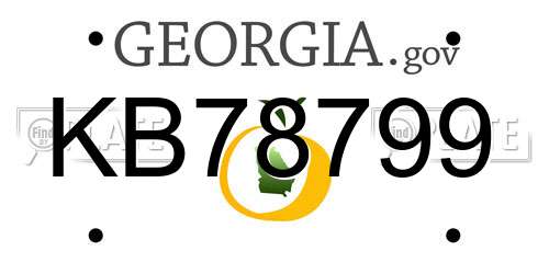 KB78799 Georgia License Plate