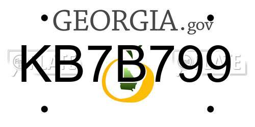 KB7B799 Georgia License Plate