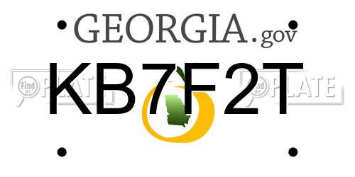 KB7F2T Georgia License Plate