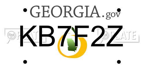 KB7F2Z Georgia License Plate