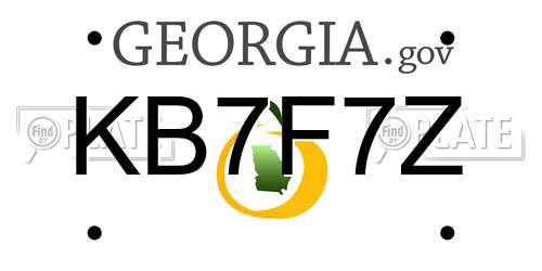 KB7F7Z Georgia License Plate