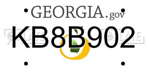 KB8B902 Georgia License Plate