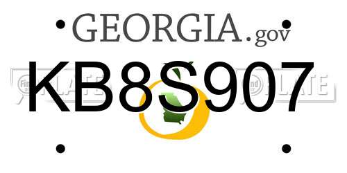 KB8S907 Georgia License Plate