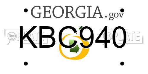 KBC940 Georgia License Plate
