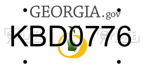 KBD0776 Georgia License Plate