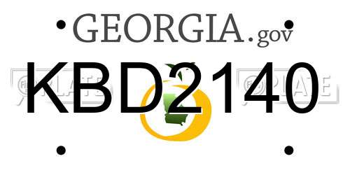 KBD2140 Georgia License Plate