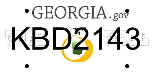 KBD2143 Georgia License Plate