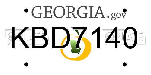 KBD7140 Georgia License Plate