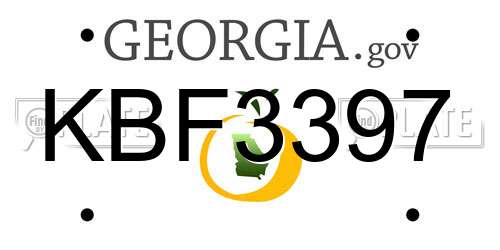 KBF3397 Georgia License Plate