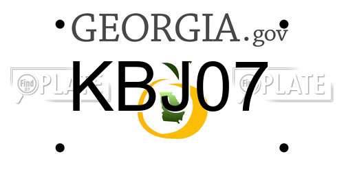 KBJ07 Georgia License Plate