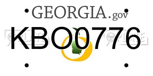 KBO0776 Georgia License Plate