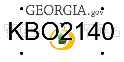 KBO2140 Georgia License Plate