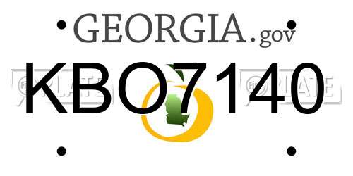 KBO7140 Georgia License Plate