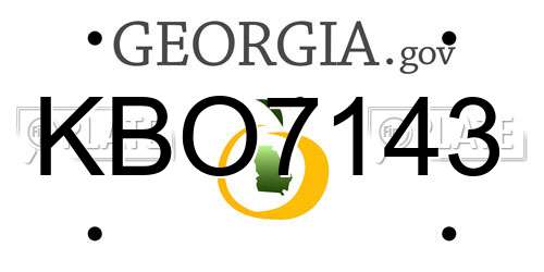 KBO7143 Georgia License Plate
