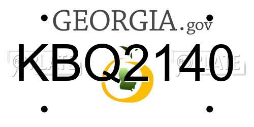 KBQ2140 Georgia License Plate