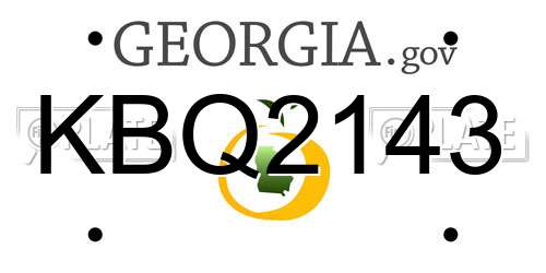 KBQ2143 Georgia License Plate