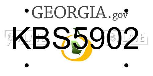 KBS5902 Georgia License Plate