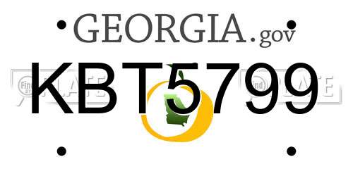 KBT5799 Georgia License Plate