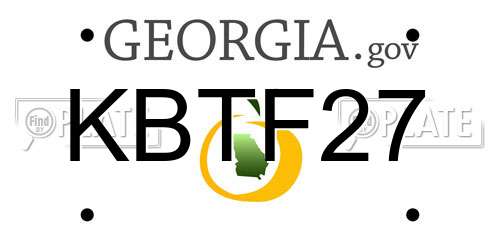 KBTF27 Georgia License Plate