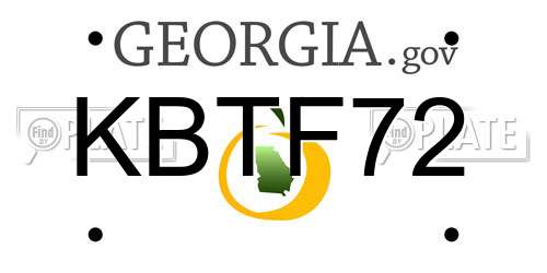 KBTF72 Georgia License Plate