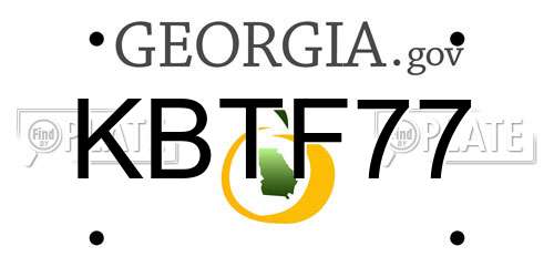 KBTF77 Georgia License Plate