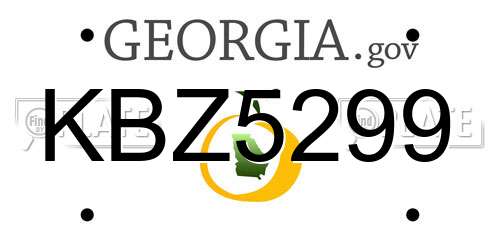 KBZ5299 Georgia License Plate