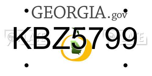 KBZ5799 Georgia License Plate