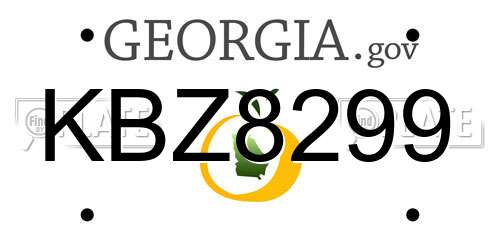 KBZ8299 Georgia License Plate