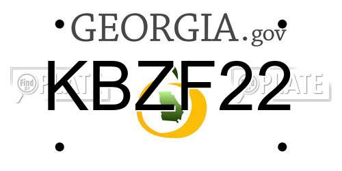 KBZF22 Georgia License Plate