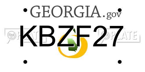 KBZF27 Georgia License Plate