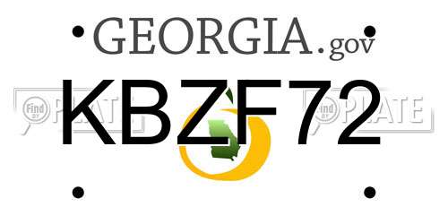 KBZF72 Georgia License Plate